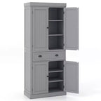 Kitchen Cabinet Pantry Cupboard Freestanding with Shelves Espresso/Black/Grey