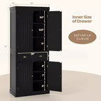 Kitchen Cabinet Pantry Cupboard Freestanding with Shelves Espresso/Black/Grey