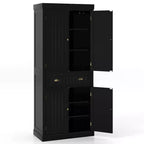 Kitchen Cabinet Pantry Cupboard Freestanding with Shelves Espresso/Black/Grey