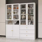 Combo Glass Doors Display Cabinet Bookshelf Organizer Pantry