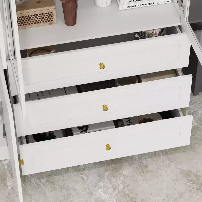 Combo Glass Doors Display Cabinet Bookshelf Organizer Pantry