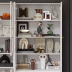 Combo Glass Doors Display Cabinet Bookshelf Organizer Pantry